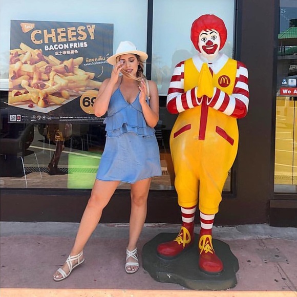 DO+BE- Tie Strap ruffle denim dress - Size M - Picture 2 of 6